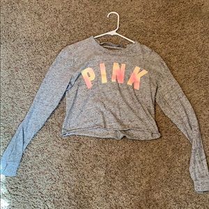 PINK Long Sleeve Cut Off